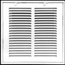 HVAC Premium 8" X 8" Steel Return Air Filter Grille for 1" Filter - Fixed Hinged - HVAC DUCT COVER - Flat Stamped Face - White [Outer Dimensions: 10 5/8"w X 10 5/8"h]