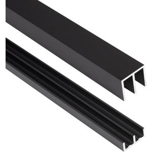 Aluminum Sliding Door Track Set for 1/4" Thick Panels Glass Cabinet Door Window Sliding Track, Size 36 x 0.79 inches (Black), 36in-1set