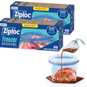 Ziploc Gallon Food Storage Freezer Bags, 132ct Total, Stay Open Design, Easy to Fill, 66 Count, 2 Pack, 132 Total