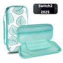 TIKOdirect Carrying Case for Nintendo Switch 2(2025), Shockproof Portable Travel Bag with with 12 Game Card Slots Inner Storage Bag for Switch 2 Console Joy-Con & Accessories, Animal Crossing Green
