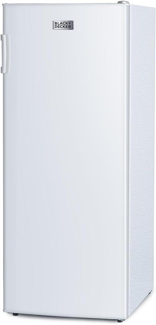 BLACK+DECKER 8.5 Cu. Ft. Upright Freezer, Stand Up Freezer with Mechanical Temperature Control, Freezer Upright with 3 Shelves and 4 Door Bins, Manual Defrost, R600a Refrigerant, BUF850LW, White