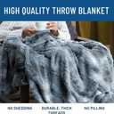Everlasting Comfort Soft & Comfortable Arctic Blue Faux Fur Throw Blanket for Couch - (50"x65") Minky & Fluffy Fall Blankets & Throws, Plush Fuzzy Cover for Bed, Sofa & Living Room - Cozy Home Decor