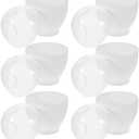 6pcs Microwave Egg Cooker Egg Steamed Cups Holder Oven Egg Steamer Omlette Maker for Instant Breakfast Home Kitchen Tools White