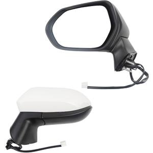Dasbecan Driver Side Door Mirror-Compatible with Toyota Corolla 2020-2025 Sedan-Power adjustment Manual fold Non-Heated-Left Side View Mirror Assembly Replace TO1320391 3 Pins Painted White