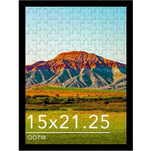 Wood 15x21.25 Puzzle Frame Black for Wall Hanging, 15 x 21.25 Picture Frame Poster Photo Frame for Wall Horizontally or Vertically, Black, 1 Pack
