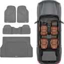 Motor Trend FlexTough Performance All Weather Rubber Car Floor Mats with Cargo Liner Full Set Front & Rear Odorless Floor Mats for Cars Truck SUV, BPA-Free Automotive Floor Mats (Gray)