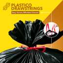 Plastico Large Trash Bags - 30 Gallon, Black, 28 Garbage Bags, Extra Strong, Easy Drawstrings - Odor Guard Control, Unscented, 1.2 Mil Thick Plastic