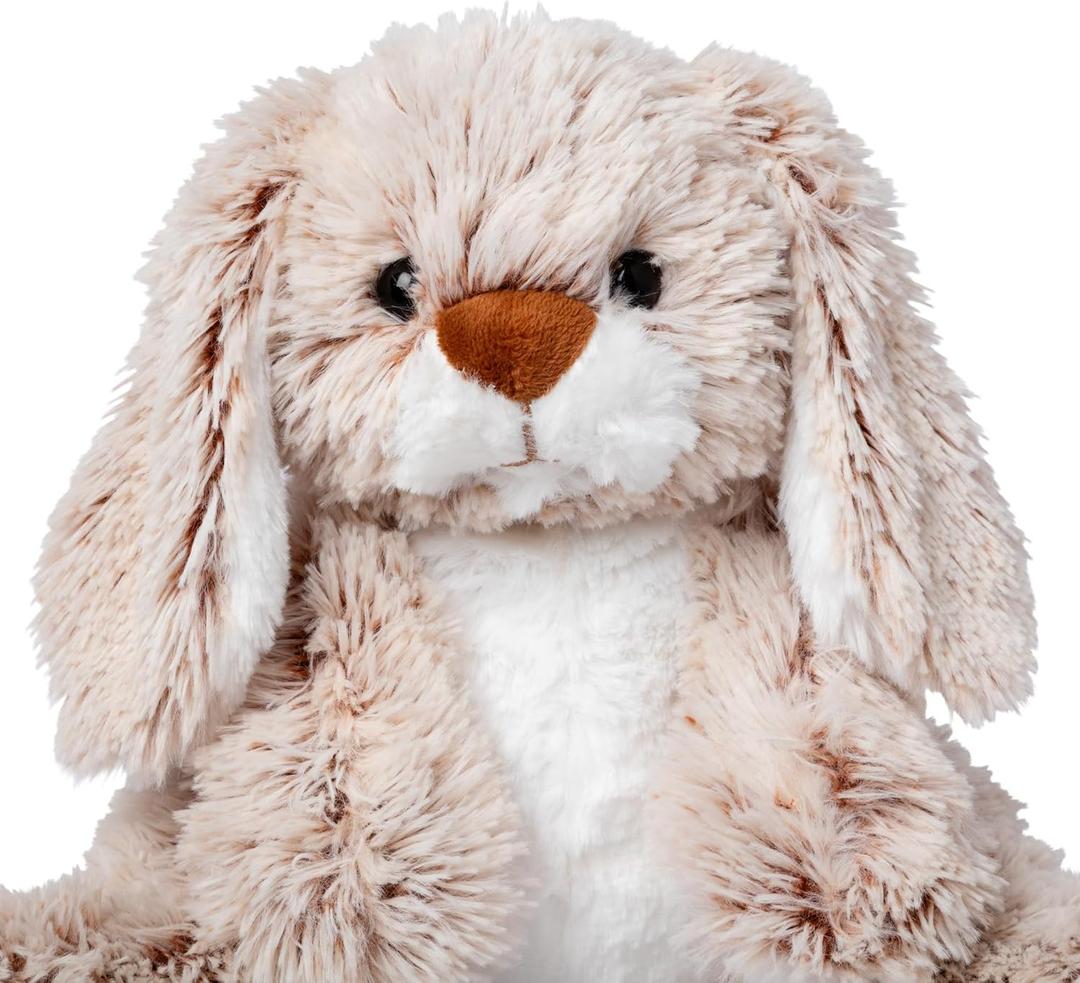 Melissa & Doug Burrow Bunny Stuffed Animal Plushie with Big Feet, Floppy Ears & Fluffy Tail, Adorable Pretend Play Toddler Toys for Girls & Boys 3+, 10"L x 6"W x 9"H