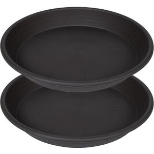 Plant Saucer Pot Tray 26 inch, Extra Large 2 Packs 26 inch Plastic Flower Planter Saucers, Heavy Drainage Tray for Indoors No Holes, Durable Plant Plate Water Catcher (Brown)