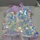 Little Girls Mermaid Princess Costume Sequins Party Dress for Toddler Kids Baby Halloween Dress Up with Accessories (5-6 Years, Purple)