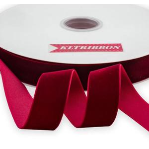 Nylon Velvet Ribbon Single Faced,1 Inch X 25Yards Spool (Hot Red)