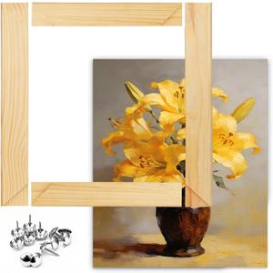 Stretcher Bars for Canvas Painting, 16x20 Canvas Frame Strips, Easy to Assemble Canvas Frame Kit, Ready-to-Hang Gallery Wall Art for Home Decor, DIY, Paint By Number