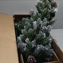 6ft Pre-lit Artificial Christmas Tree Slim Artificial Xmas Tree with 300 LED Light