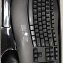 Wireless Keyboard and Mouse Combo, 2.4G Full Size Wave Keys Ergonomic Keyboard with Wrist Rest and 3Level DPI Adjustable Wireless Ergonomic Mouse for Windows, Mac OS Desktop/Laptop/PC(Black)