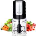 Mini Prep Food Processor for Chopping Mincing and Puree Vegetables and Meat 2 Speed Electric Food Chopper, 400-Watt, 4 Stainless Steel Blades, 2 Cup Capacity, Black