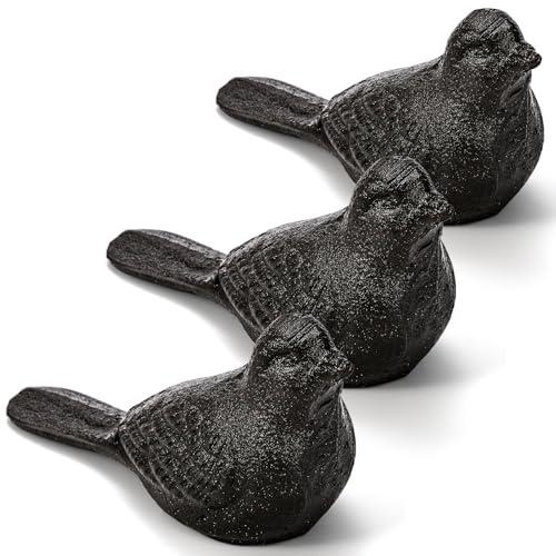 ZOOFOX 3 Pack Cast Iron Door Stopper, Decorative Door Stop, Heavy Duty Rustic Bird Door Stop Wedge for Carpet, Tile, Concrete or Wooden Floor