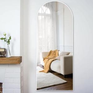 Natsukage Arched Floor Mirror Full Length Large Long Wall Mounted Body Dressing for Bathroom/Bedroom/Living Room Polystyrene Frame(Arched White, 65'' x 22'') (US-LJ163PS011-WH-USAM022-vc)