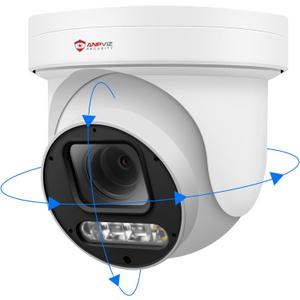 Anpviz 4K 8MP PoE PTZ Camera Outdoor, 5X Optical Zoom 2.7~13.5mm Lens, Pan 280 Tilt 90 IP Security Camera Human Vehicle Detection, Spotlight&Sound Alarm, 2 Way Talk, SD Card Slot, IP66 (U Series)