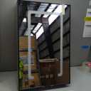 Wenqik LED Lighted Bathroom Mirror Cabinet - 16 x 24 Inch Wall-Mounted Medicine Cabinet with Mirror, Clock, Dimmer, Defogger & Room Temp Display(Single Door)