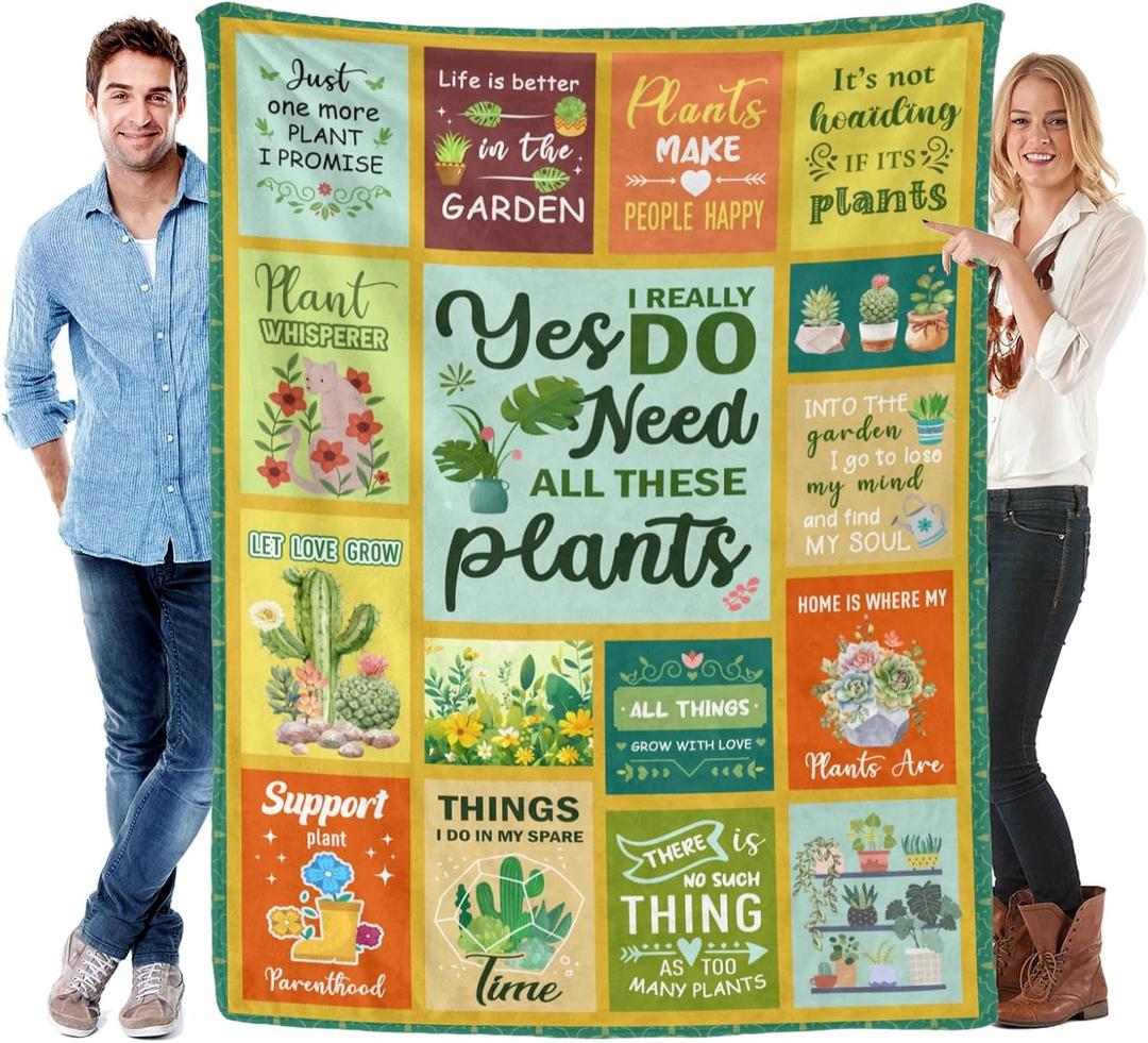 Gardening Gifts for Women,Plant Blanket Gifts for Plant Lovers,Gardening Blanket Gifts for Gardeners Woman,Plant Lover Gifts for Mom Sister Daughter,Plant Lady Gifts Ideas(80X60)