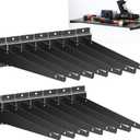16 Inch Slatwall Shelf Bracket with Lip, 14 Pack Metal Shelf Brackets for Slat Wall,Heavy Duty Slatwall Accessories for Slatwall Panels Shelving Display Home Commercial- Black Slatwall Shelf Brackets