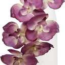 4 Pcs Silk Artificial Orchid Flowers Stem, 8 Heads Faux Phalaenopsis Flowers Branches 27.5'' Artificial Flowers Plants for Pots Vase Decor (Purple)