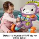 Fisher-Price Baby Push Toy Learn with Me Purple Monkey Walker Musical Learning Activity with Lights for Infants Ages 6+ Months