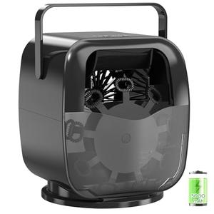 5000mAh Rechargeable Bubble Machine, 360° Auto Rotation, 3 Speeds, Automatic Bubble Blower for Parties, Weddings, Getherings Indoor Outdoor, Bubble Maker for Toddlers, Kids, Pets
