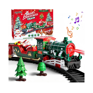 Train Set for Toddlers Christmas Tree, Christmas Train Sets for Around The Tree, Train Set with Sound and Lights, Toddler Model Trains for 3 4 5 6 7 8+ Years Old Kids Christmas Toys, Gifts