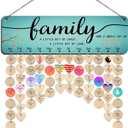 Birthday Gifts for Mom Grandma,Family Birthday Calendar Board Wall Hanging,Family Birthday Plaque with Tags,Mothers Day Gifts from Daughter Grandkids