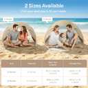 Wolfwise Pop up Beach Tent Sun Shelter with UPF50+ UV Protection, Instant Easy Setup Popup Beach Shade Canopy for 3 Person, Portable & Foldable with Carring Bag, 87 ×57×47 in, Beige