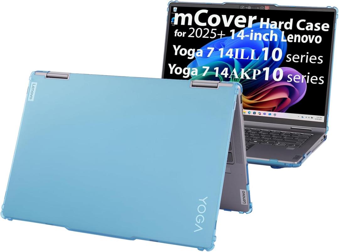 mCover case ONLY Compatible for 2025~2026 14-inch Lenovo Yoga 7 2-in-1 14ILL10 | 14AKP10 Series Windows Notebook Computers (NOT Fitting Any Other Models) (Aqua)