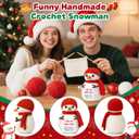 2 x I Love You Snowman Gifts for Him Her,Romatic for Husband Wife Boyfriend Girfriend,Funny Handmade Crochet Christmas Snowman Ornaments Decorations Stocking Stuffer for Wedding Anniversary