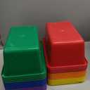 Hoolerry 24 Pcs Plastic Cubby Storage Bins Classroom Cubby Organization with Self Adhesive Labels Bin Small Stackable Storage Containers Toy Book Box for School(11.5 x 7.5 x 5 Inch,Colorful)