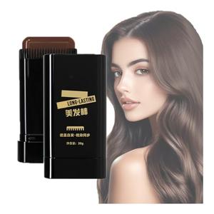 Hair Color Stick, Upgraded Waterproof and Sweat-Proof Hair Dye Stick, Portable Hair Color Touch-Up stick with Comb, Quick and Easy Coverage (Coffee*1)