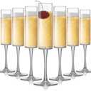 Lueumxc 16 Pack Acrylic Champagne Flutes, 5.5 Oz Unbreakable Goblet Glasses Reusable Champagne Toasting Cups - Modern & Elegant for Wedding Party Anniversary Christmas Birthday