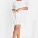 City Chic Plus Size Dress, Destiny Mini Dress (White, XL)