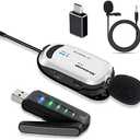Alvoxcon Wireless Lapel Microphone for Computer, USB lavalier Mic System for MacBook, Android, PC, Laptop, Speaker, Zoom Meeting, Teacher Podcasting, Vlog, YouTube, Conference, Vocal Recording,