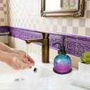 SheeChung 8Oz Vintage Glass Soap Dispenser Bathroom, Kitchen Dish Soap Dispenser with Pump, Refillable Hand Soap Dispenser, Antique Liquid Lotion Bottle, Farmhouse Decor (Purple Blue-Black Pump, 1 Pc)