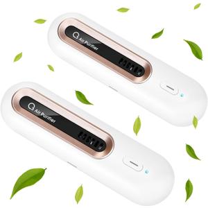 2 Pcs Refrigerator Deodorizer Refrigerator Odor Eliminator Mini USB Fridge Deodorizer Rechargeable Portable Ozone Generator Reusable Freezer Air Purifier for Fridge Car Closet Wardrobe Shoe