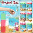 Sinload 48 Sets Summer Christmas Party Gift Bags with Tissue Paper Xmas in July Santa Tropical Goodie Bags with Handle Christmas Treat Tote Hawaiian Flamingo for Beach Pool Birthday Party Decoration