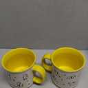 AmorArc 22 OZ Large Ceramic Coffee Mugs Set of 2, Oversized Mugs With Big Handle for Men Women Dad Mom, Big Mug With Textured Dogs Cats Patterns for Office & Home -Microwave Safe, 2 Pcs-Yellow