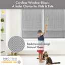 Madison Park Galen Cordless Roman Shade, 34"W x 64"H, Sheen Grey Room Darkening, Thermal Insulated, Energy Efficient Window Blind with Subtle Sheen Basketweave Fabric for Privacy