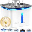 Veken Innovation Award Winner 95oz/2.8L Pet Fountain, Automatic Cat Water Fountain Dog Water Dispenser with Replacement Filters, Gifts for Cats, Dogs, Multiple Pets (Grey, Plastic)