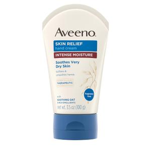 Aveeno Skin Relief Intense Moisture Hand Cream with Soothing Oat and Rich Emollients for Dry Skin, 24 Hour Moisture, Fragrance and Steroid Free, 3.5 oz