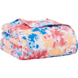 L'AGRATY Weighted Blanket - 48"x72" 20lbs Cooling Breathable Heavy Blanket with Glass Beads for Adult All-Season (19-pink Blue Tie Dye)