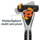 Amazon Basics 3-Blade Motion Sphere Razor for Men with Dual Lubrication, Handle & 20 Cartridges, Cartridges fit Amazon Basics Razor Handles only, 21 Piece Set, Black (Previously Solimo)