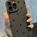 for iPhone 16 Pro Max Case 6.9 Inch 2024, Aesthetic Love Hearts Print Phone Case for Women Girls Men, Silicone Protective Phone Cover for iPhone 16 Pro Max, Black Love Hearts