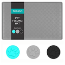 TORASO Large-Size (23.6"x15.8") Silicone Waterproof Pet Feeding Mats, Food Mats, Pet Placemat for Dog and Cat, Mat for Prevent Food and Water Overflow, Non Slip, Washable, Easy Clean (Gray,L,1pc).CA