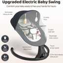Baby Swing for Infants, Modern Infant Swings with Bluetooth & Remote Control, 5 Speed Motions, 12 Melodies, Portable for Newborns (Max 20 lbs Black)